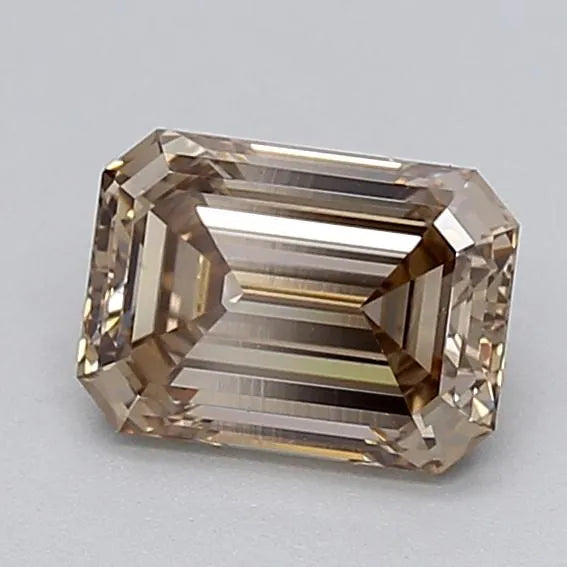 1.56ct Emerald Lab Grown Diamond (Colour Fancy Brown, Clarity VS1, IGI Certified)