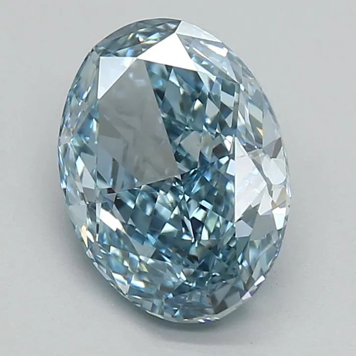 1.92ct Oval Lab Grown Diamond (Colour Fancy Vivid Blue, Clarity VVS2, IGI Certified)