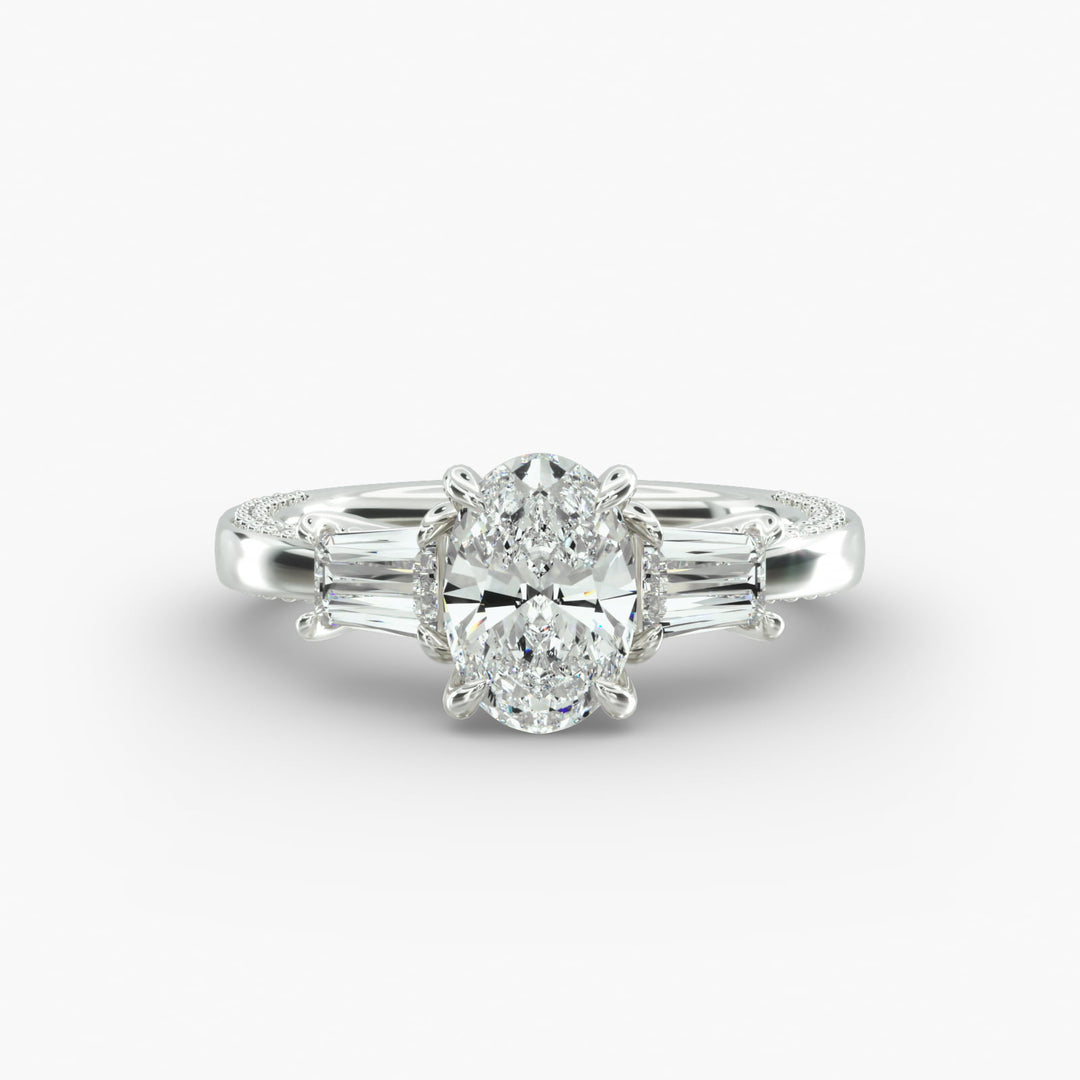 CUSTOM Oval Brilliant cut 5.4CT E VVS2 LAB DIAMOND Ring