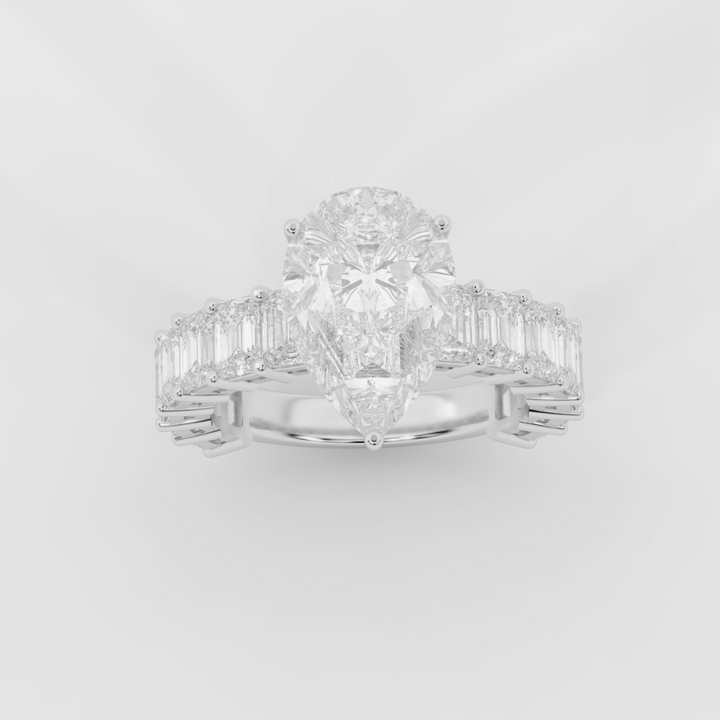 Pear Cut with Emerald Eternity Ring