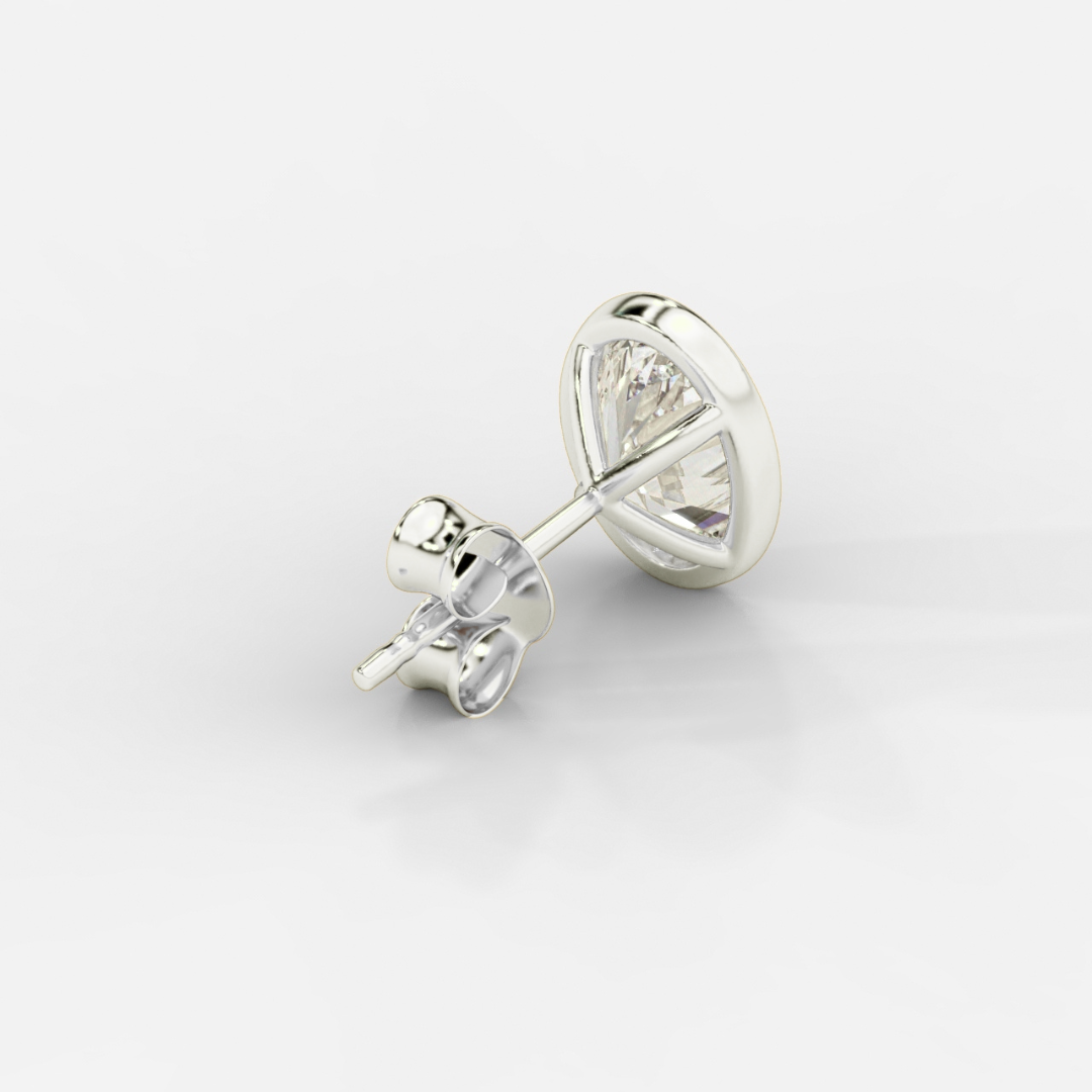 Oval Cut Bezel Studs