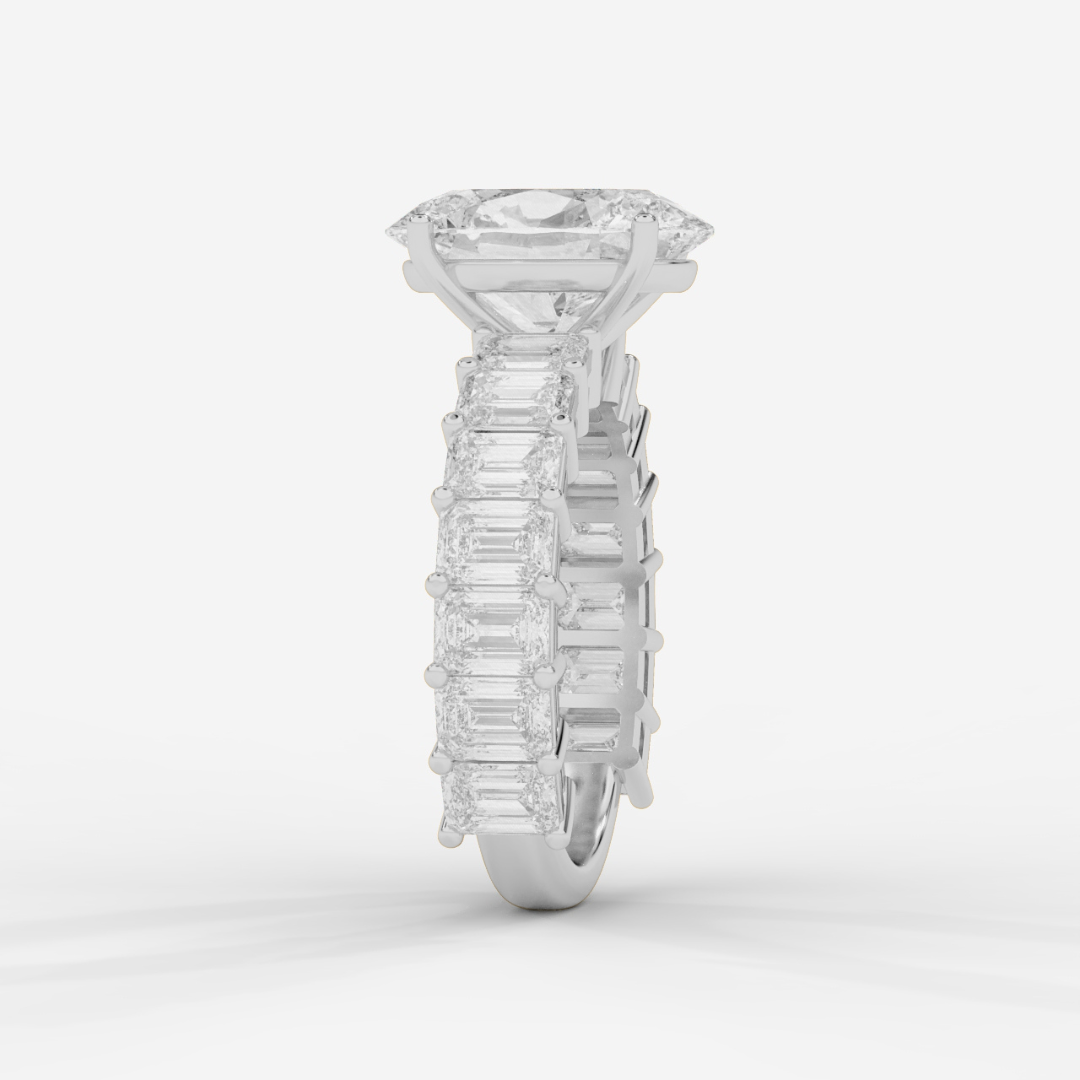 Oval Cut with Emerald Eternity Ring