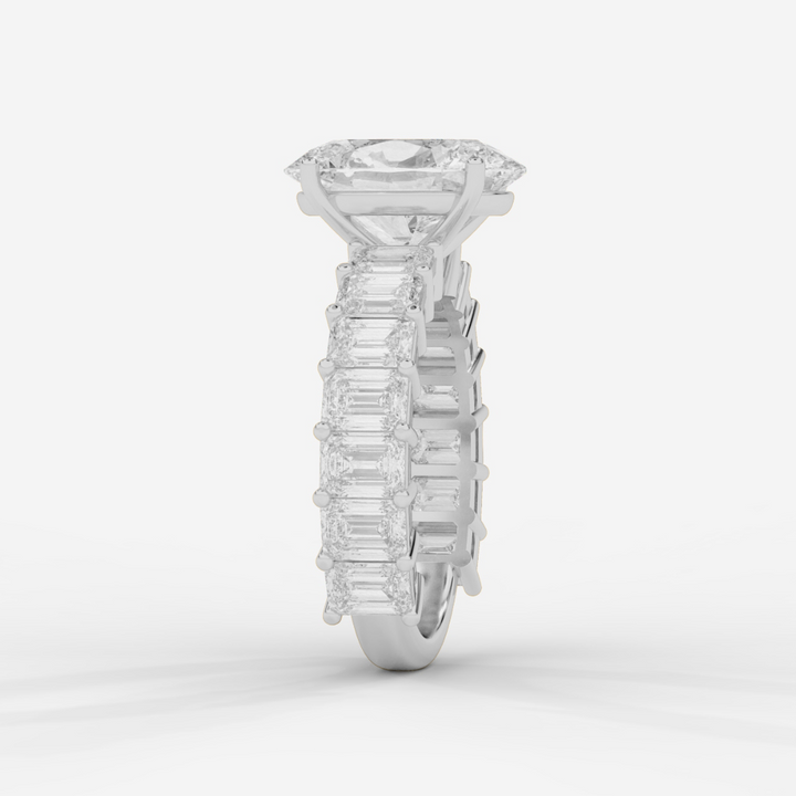 Oval Cut with Emerald Eternity Ring