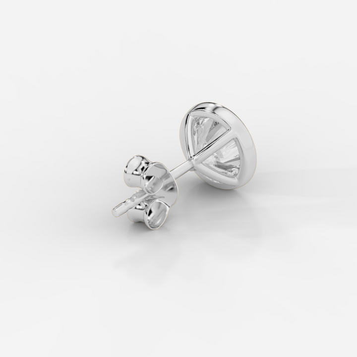 Round Cut Bezel Studs