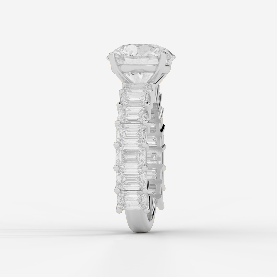 Round Cut with Emerald Eternity Ring