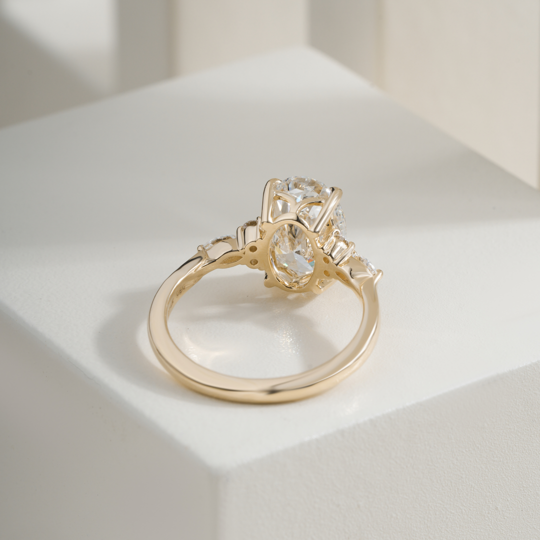 Oval 2.58CT E VVS2 Monique Petite Diamond Cluster Ring
