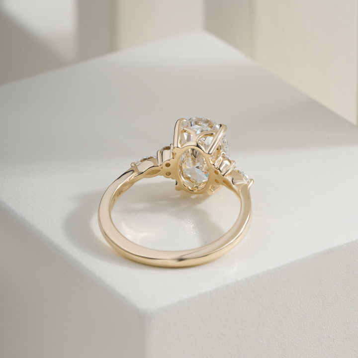 Oval 2.58CT E VVS2 Monique Petite Diamond Cluster Ring
