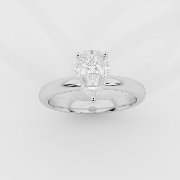 Solitaire Pear Ring