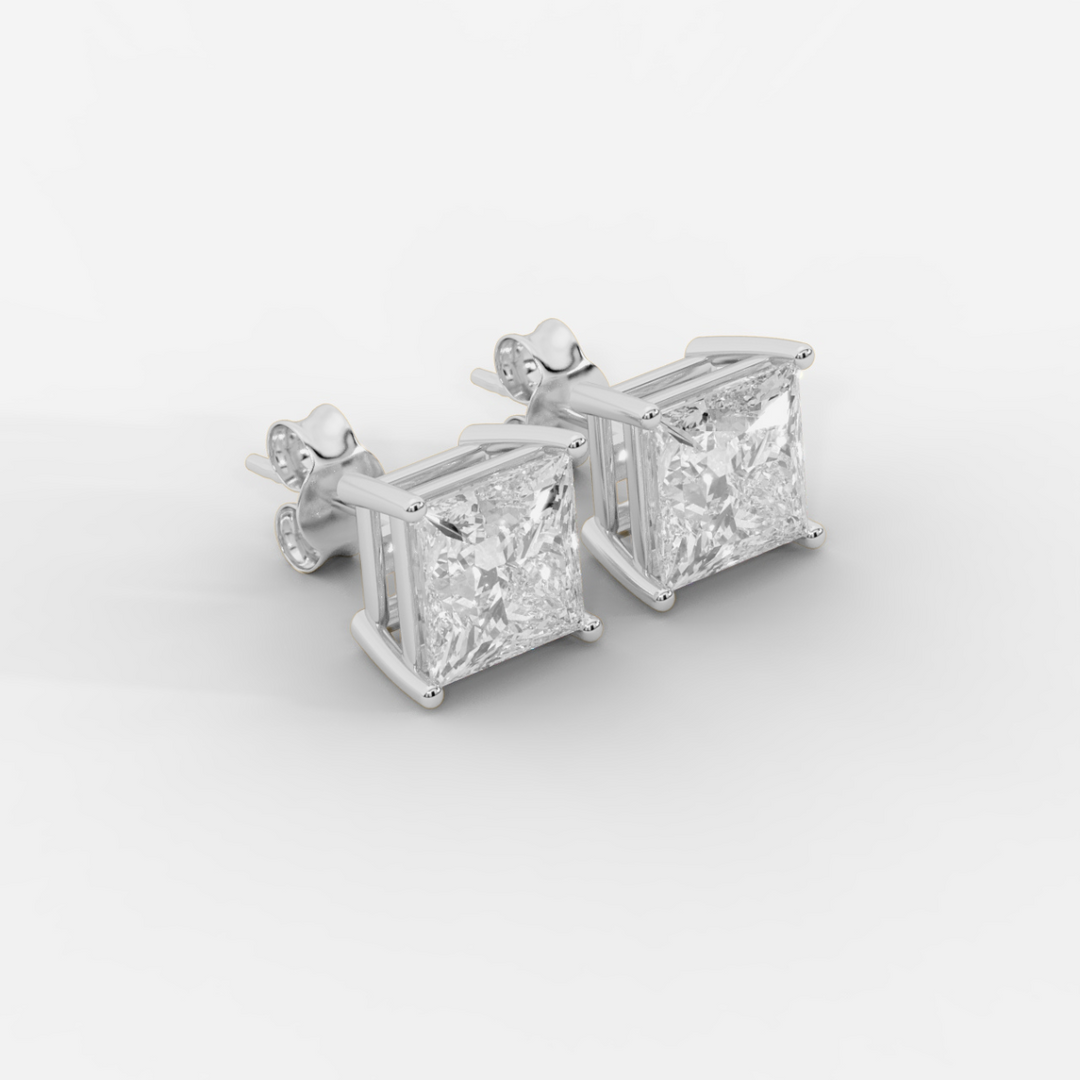 Basket Princess cut Studs