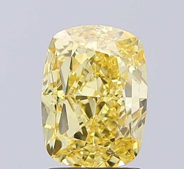 2.00ct Cushion modified Lab Grown Diamond (Colour Fancy Intense Yellow, Clarity VS1, IGI Certified)