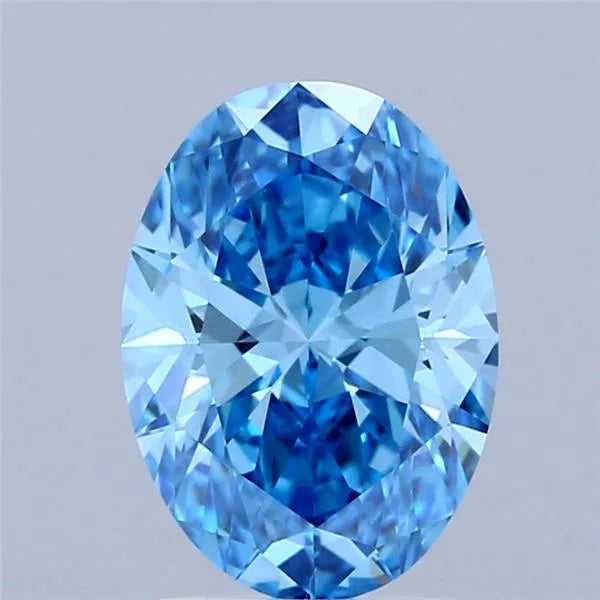2.01ct Oval Lab Grown Diamond (Colour Fancy Vivid Blue, Clarity VVS2, IGI Certified)