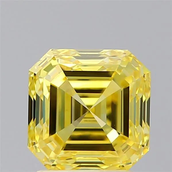 2.01ct Square emerald Lab Grown Diamond (Colour Fancy Vivid Yellow, Clarity VS1, IGI Certified)
