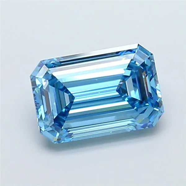 2.02ct Emerald Lab Grown Diamond (Colour Fancy Vivid Blue, Clarity VVS2, IGI Certified)
