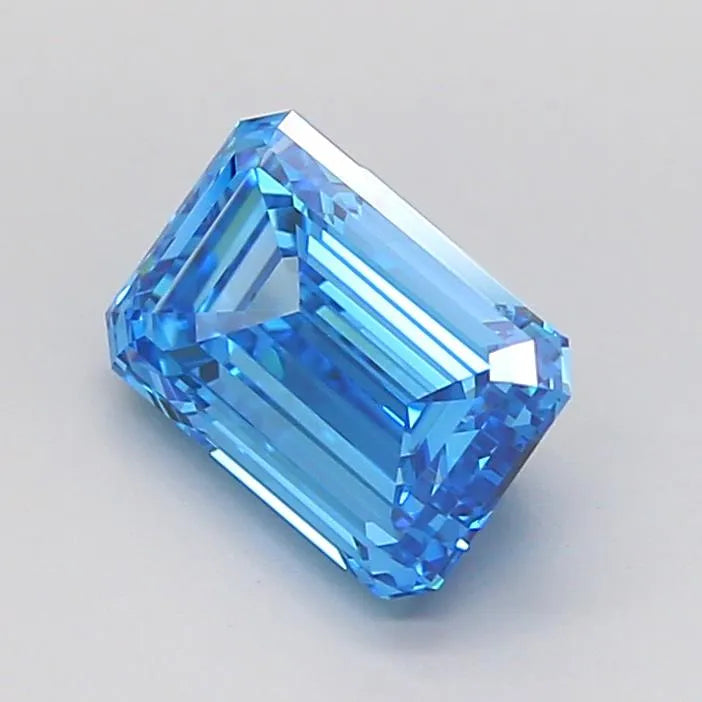 2.02ct Emerald Lab Grown Diamond (Colour Fancy Vivid Blue, Clarity VVS2, IGI Certified)