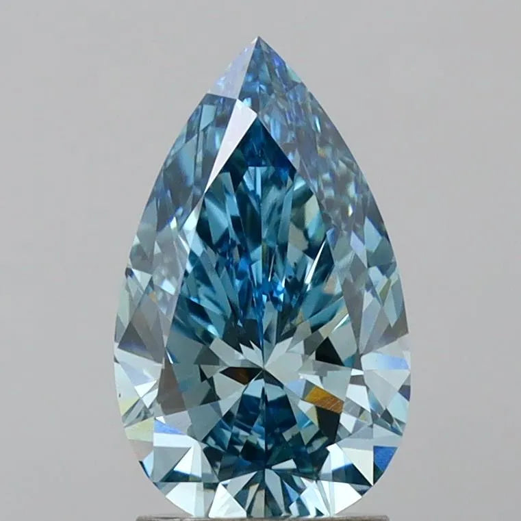 2.02ct Pear Lab Grown Diamond (Colour Fancy Vivid Blue, Clarity VS1, IGI Certified)