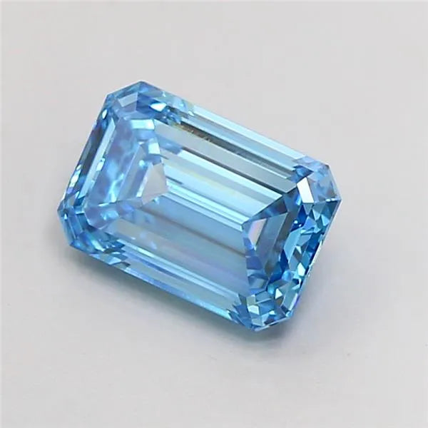 2.05ct Emerald Lab Grown Diamond (Colour Fancy Vivid Blue, Clarity VVS2, IGI Certified)