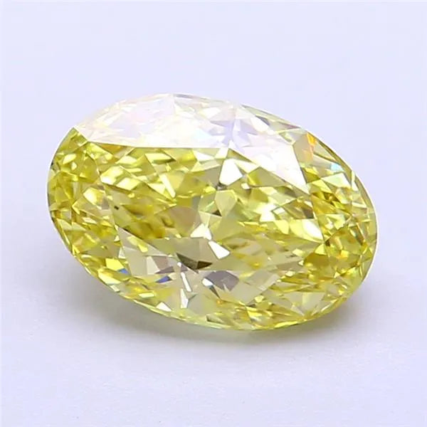 2.06ct Oval Lab Grown Diamond (Colour Fancy Intense Yellow, Clarity VVS2, IGI Certified)