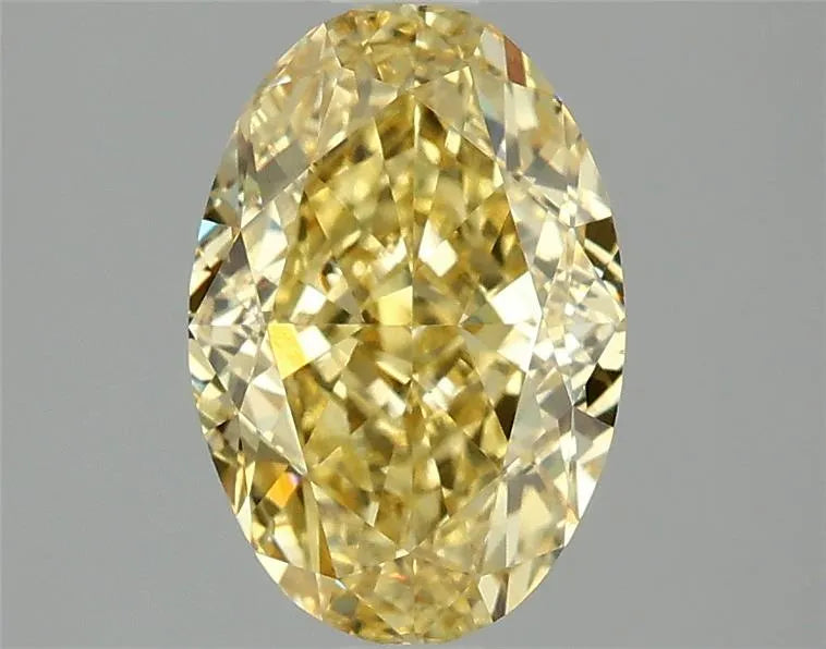 2.10ct Oval Lab Grown Diamond (Colour Fancy Intense Yellow, Clarity VS1, IGI Certified)