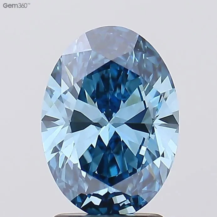 2.10ct Oval Lab Grown Diamond (Colour Fancy Vivid Blue, Clarity VS1, IGI Certified)