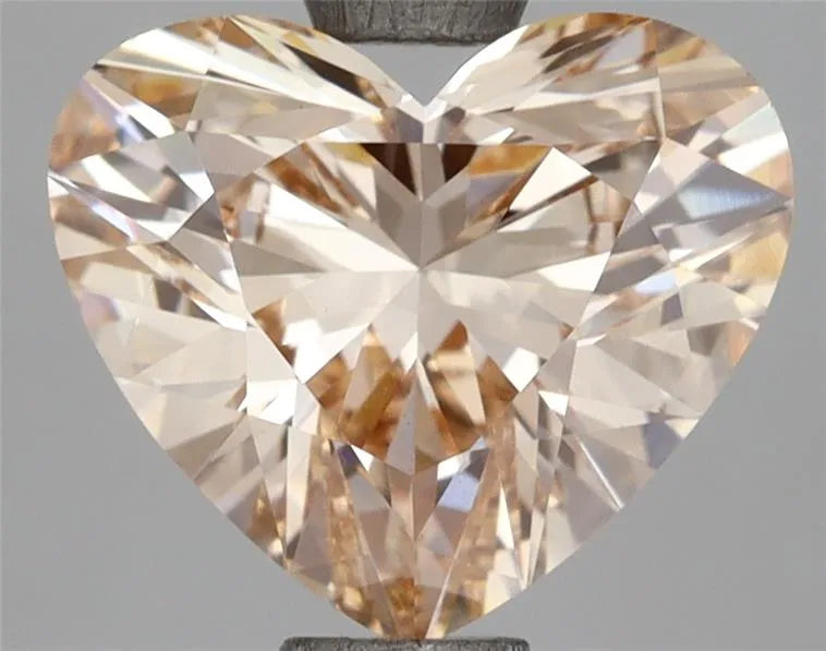 2.11ct Heart Lab Grown Diamond (Colour Fancy Brownish Orange, Clarity VS1, IGI Certified)