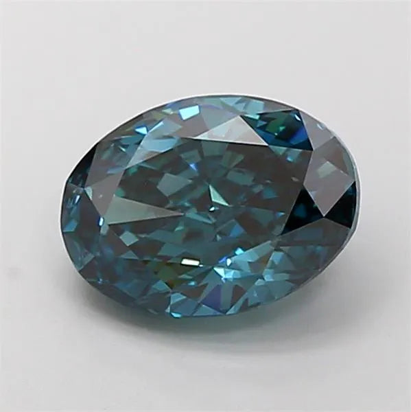 2.11ct Oval Lab Grown Diamond (Colour Fancy Vivid Blue, Clarity VS1, IGI Certified)