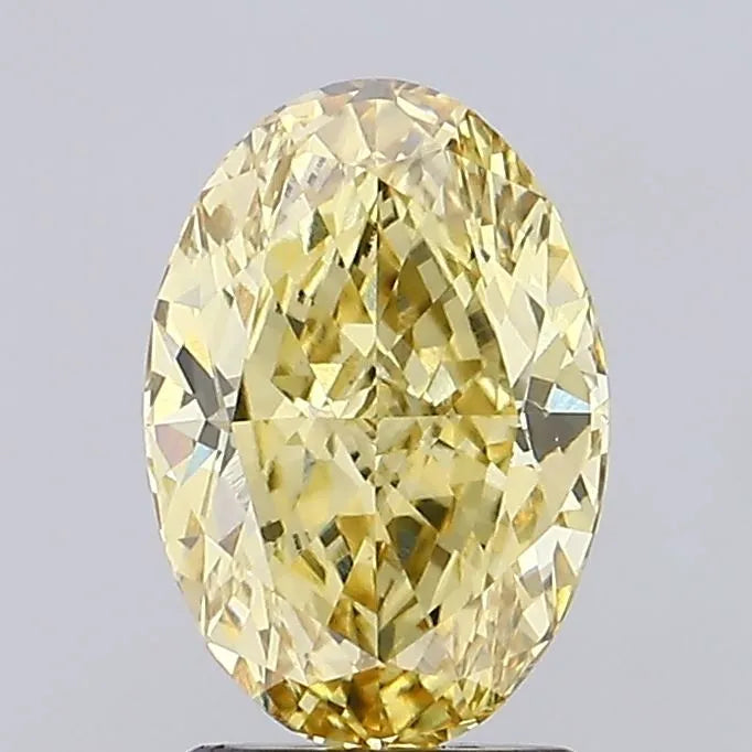 2.19ct Oval Lab Grown Diamond (Colour Fancy Vivid Yellow, Clarity VVS2, IGI Certified)