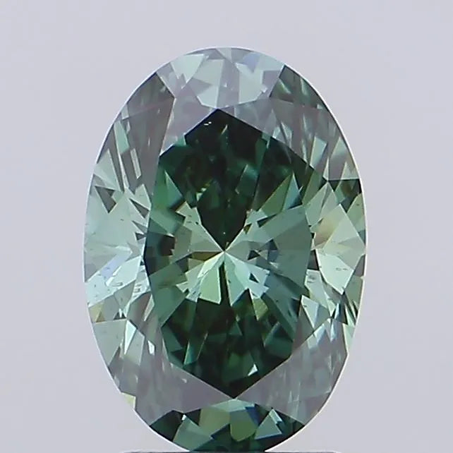 2.20ct Oval Lab Grown Diamond (Colour Fancy Vivid Green, Clarity VS2, IGI Certified)