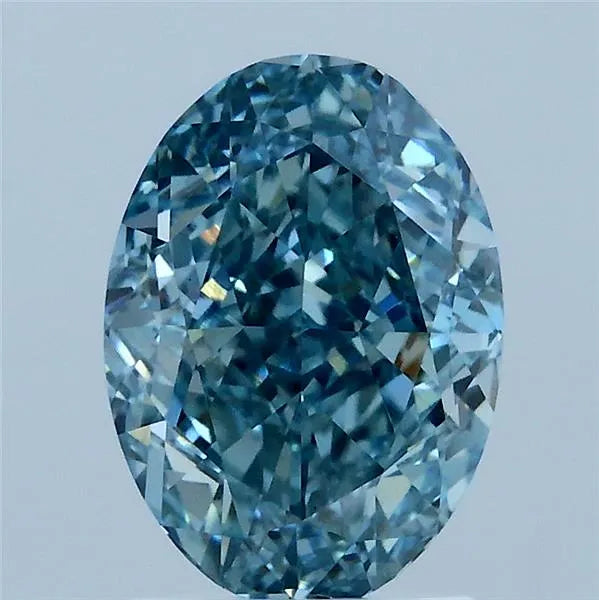 2.24ct Oval Lab Grown Diamond (Colour Fancy Vivid Greenish Blue, Clarity VS1, IGI Certified)