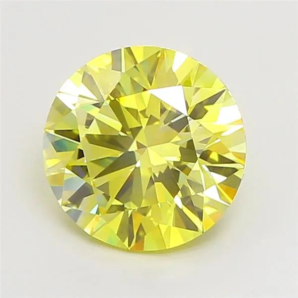 2.25ct Round Lab Grown Diamond (Colour Fancy Vivid Yellow, Clarity VVS2, Cut EX, IGI Certified)