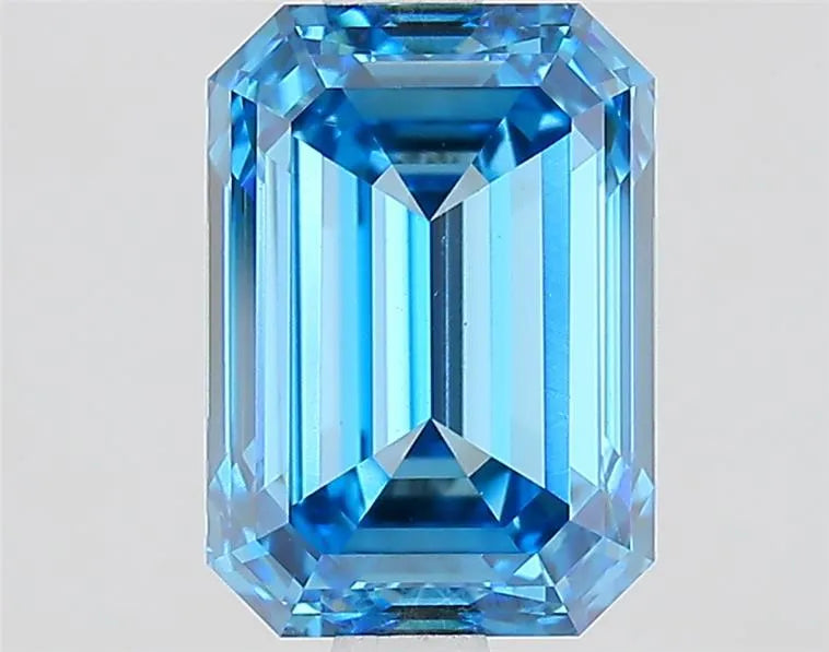2.28ct Emerald Lab Grown Diamond (Colour Fancy Vivid Blue, Clarity VVS2, IGI Certified)