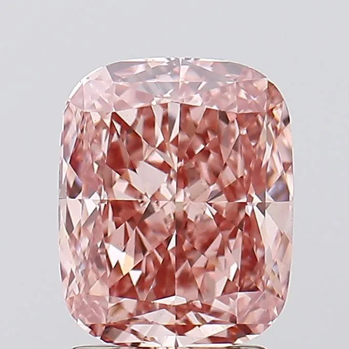 2.46ct Cushion modified Lab Grown Diamond (Colour Fancy Intense Brown Pink, Clarity VS1, IGI Certified)
