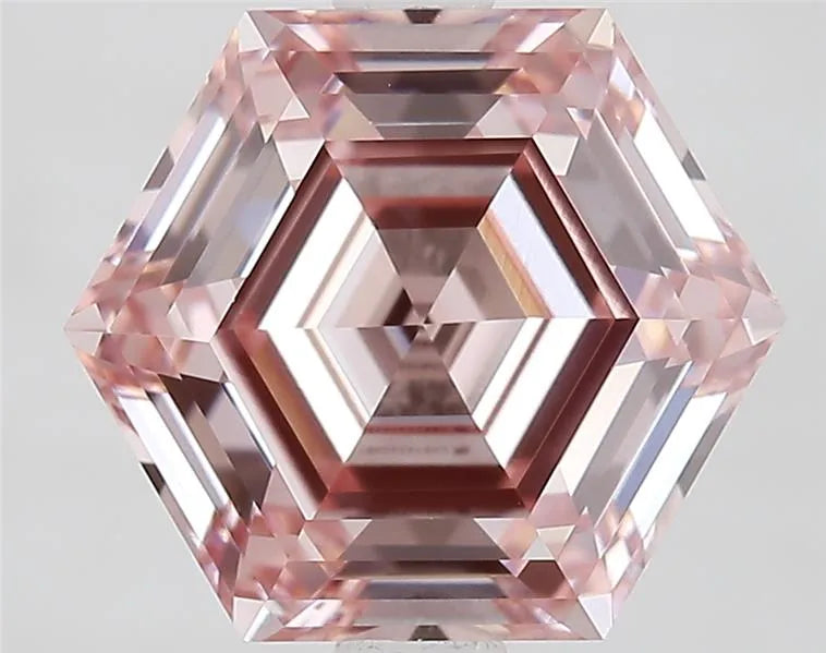 2.50ct Hexagonal Lab Grown Diamond (Colour Fancy Intense Pink, Clarity VVS2, IGI Certified)