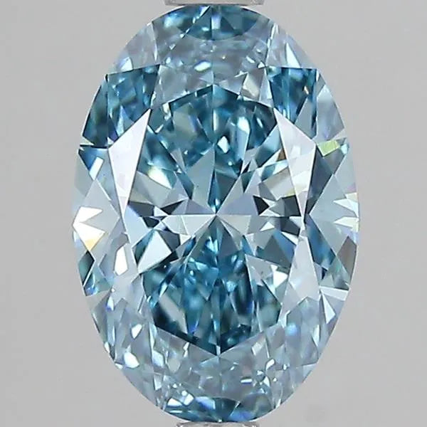 2.50ct Oval Lab Grown Diamond (Colour Fancy Vivid Blue, Clarity VS1, IGI Certified)