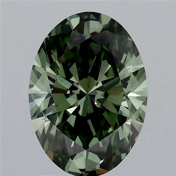 2.50ct Oval Lab Grown Diamond (Colour Fancy Vivid Green, Clarity VVS2, IGI Certified)