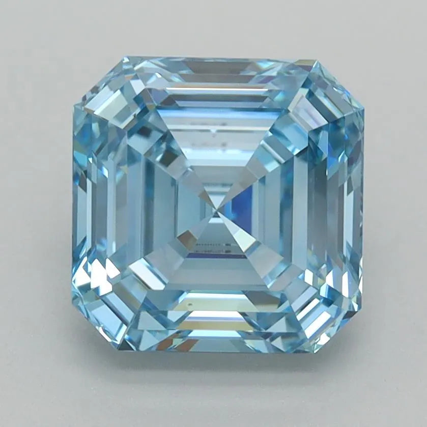 2.54ct Asscher Lab Grown Diamond (Colour Fancy Vivid Blue, Clarity VVS1, IGI Certified)