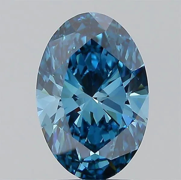 2.54ct Oval Lab Grown Diamond (Colour Fancy Vivid Blue, Clarity VVS1, IGI Certified)