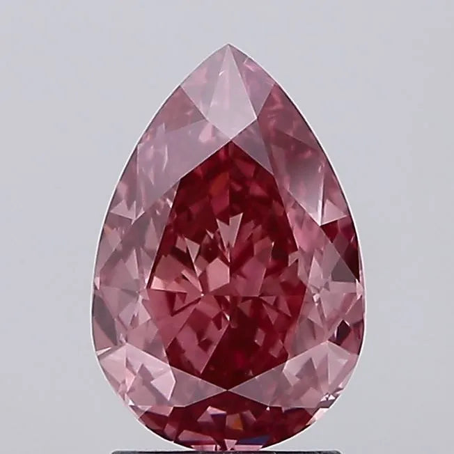 2.54ct Pear Lab Grown Diamond (Colour Fancy Vivid Pink, Clarity VS1, IGI Certified)