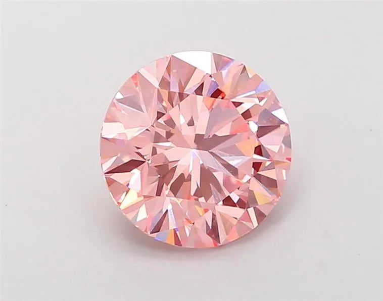 2.62ct Round Lab Grown Diamond (Colour Fancy Vivid Pink, Clarity VVS2, Cut ID, IGI Certified)