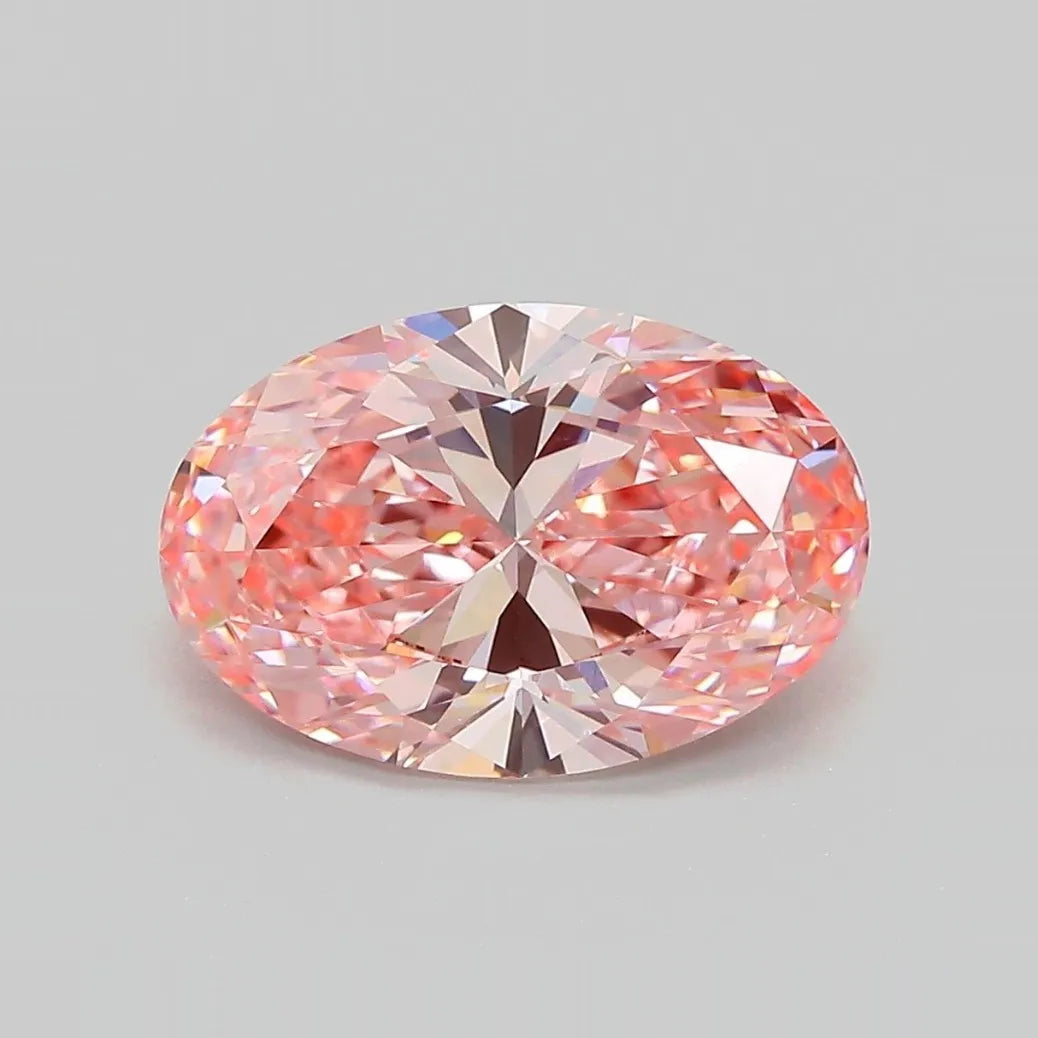 2.77ct Oval Lab Grown Diamond (Colour Fancy Vivid Pink, Clarity VVS1, IGI Certified)