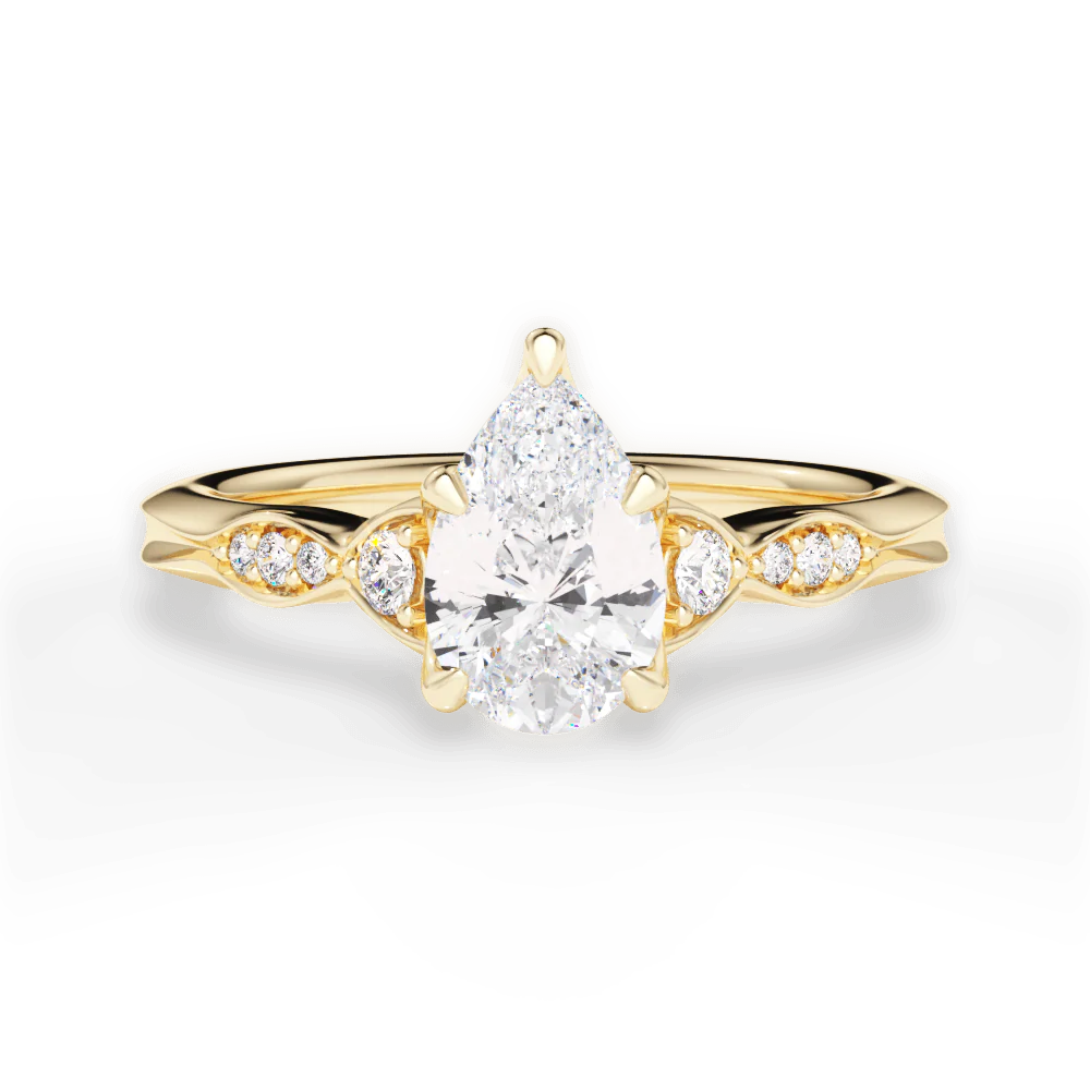 CUSTOM Pear Lab Diamond Setting