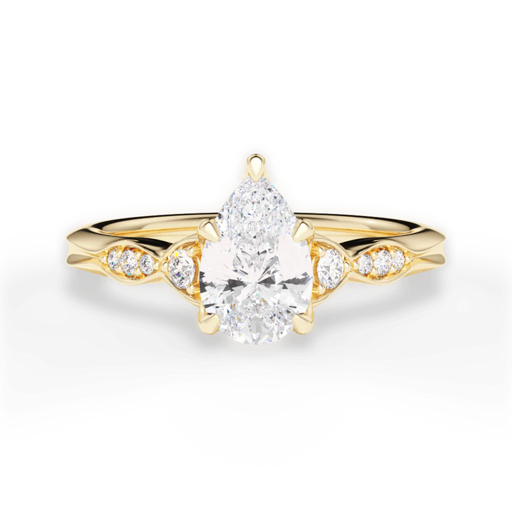 CUSTOM Pear Lab Diamond Setting
