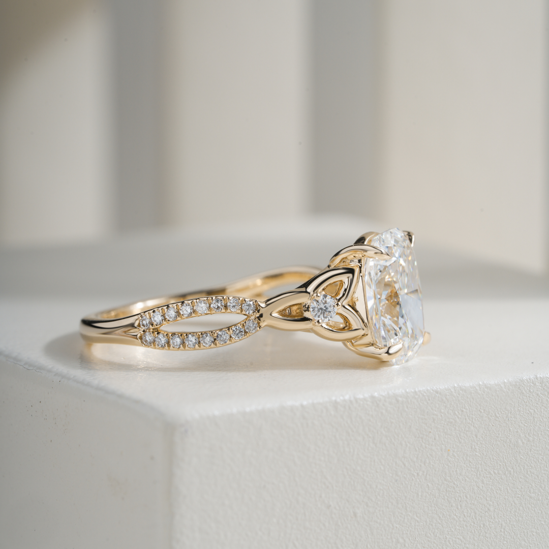 Cushion 2.09CT E VVS2 Ashton Celtic Love Knot Ring