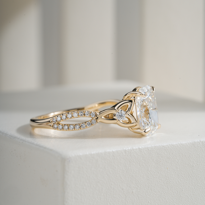 Cushion 2.09CT E VVS2 Ashton Celtic Love Knot Ring