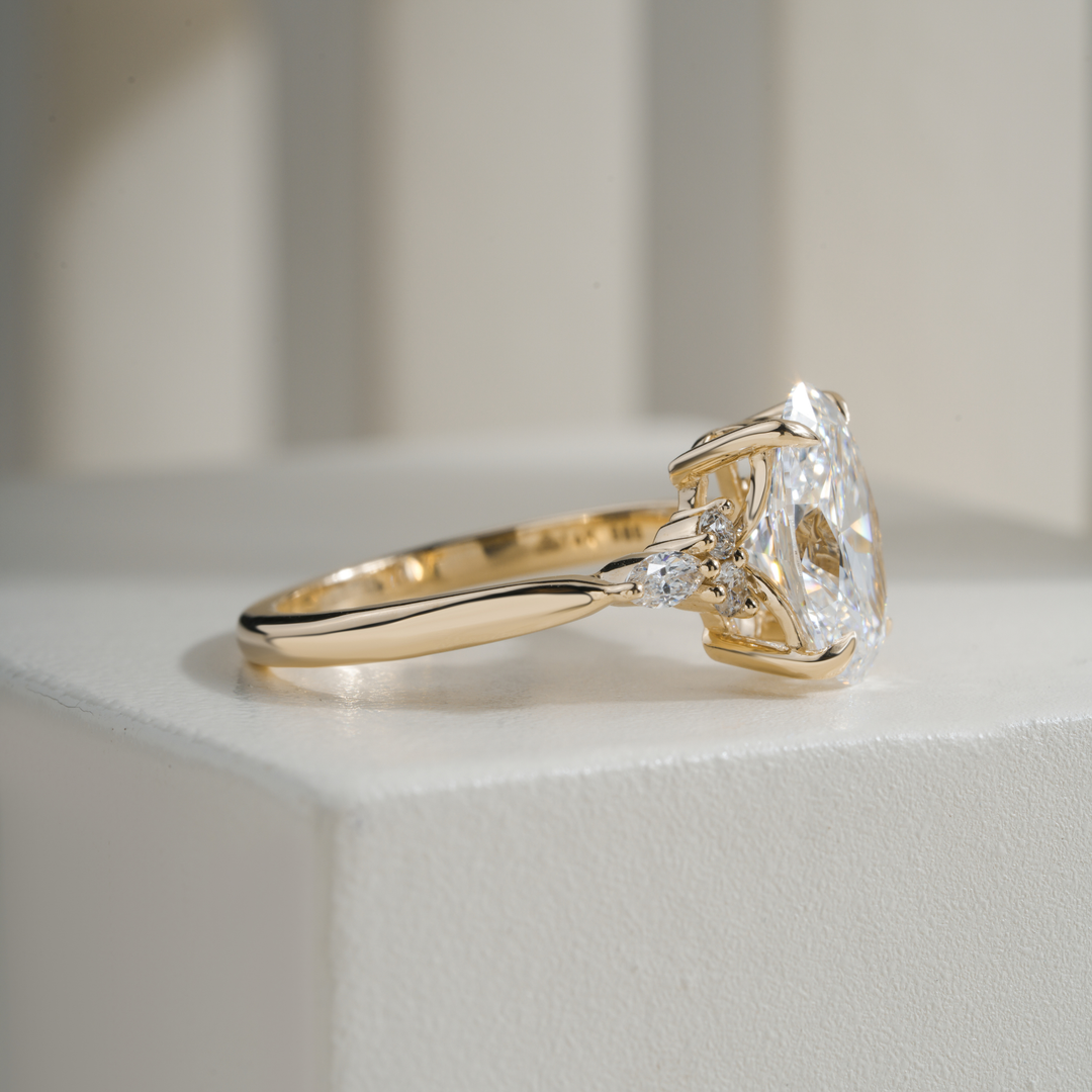 Oval 2.58CT E VVS2 Monique Petite Diamond Cluster Ring