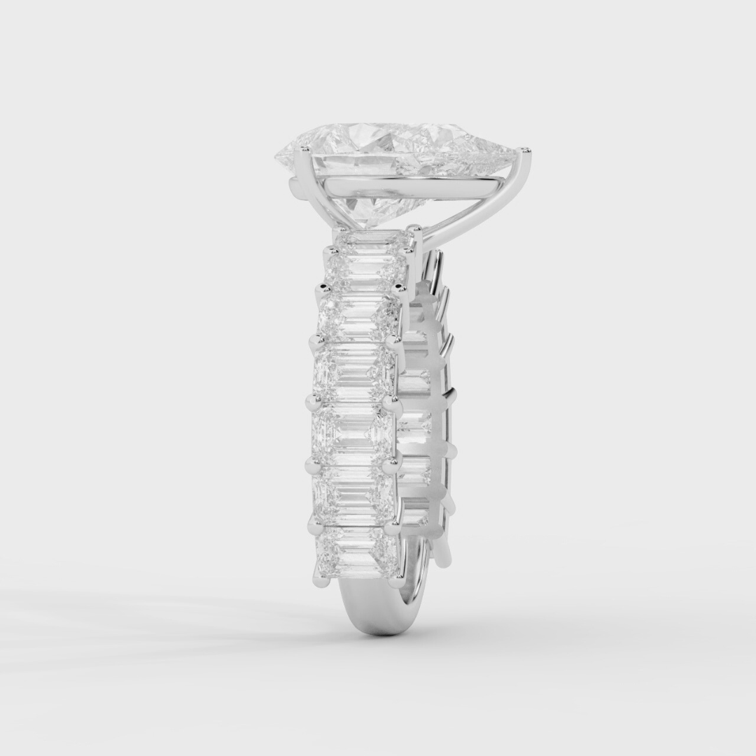 Pear Cut with Emerald Eternity Ring