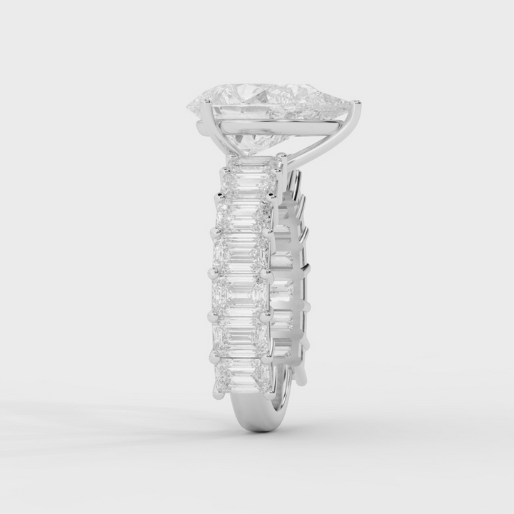 Pear Cut with Emerald Eternity Ring