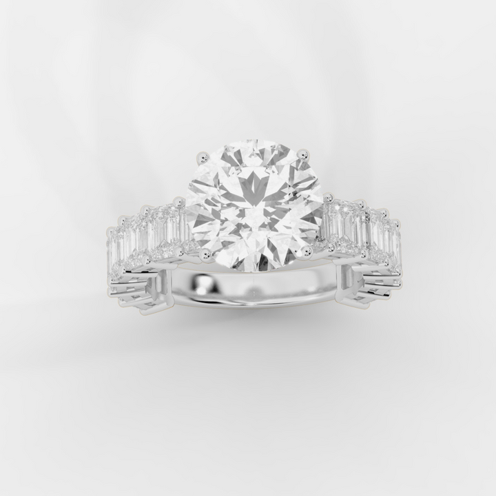 Round Cut with Emerald Eternity Ring