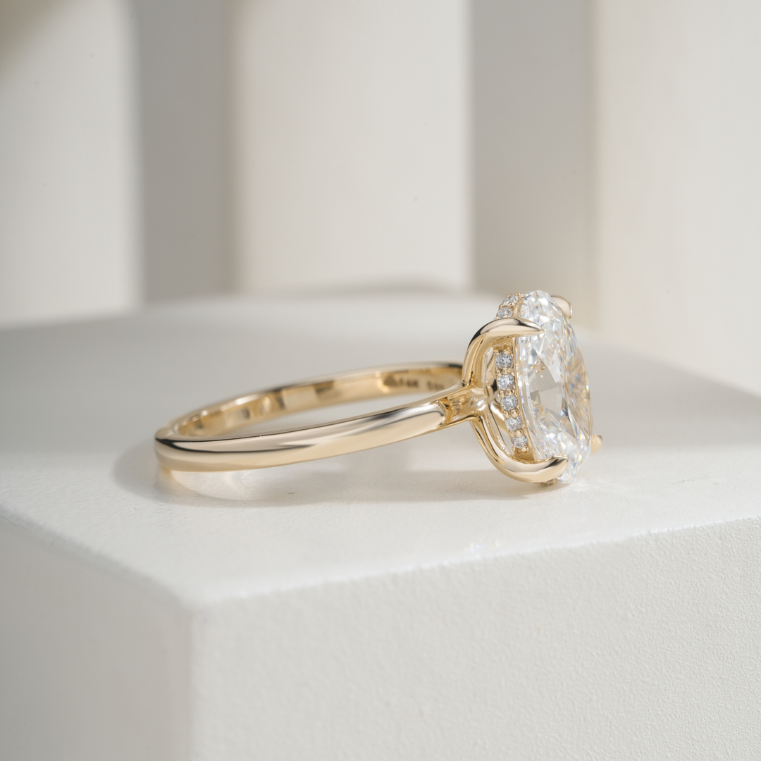 Oval 2.52CT E VVS2 April Hidden Halo Ring