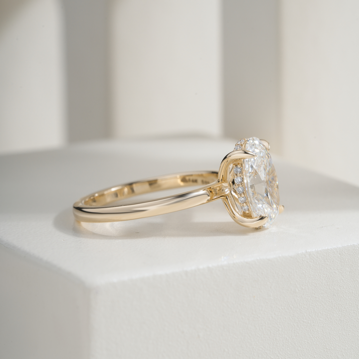 Oval 2.52CT E VVS2 April Hidden Halo Ring