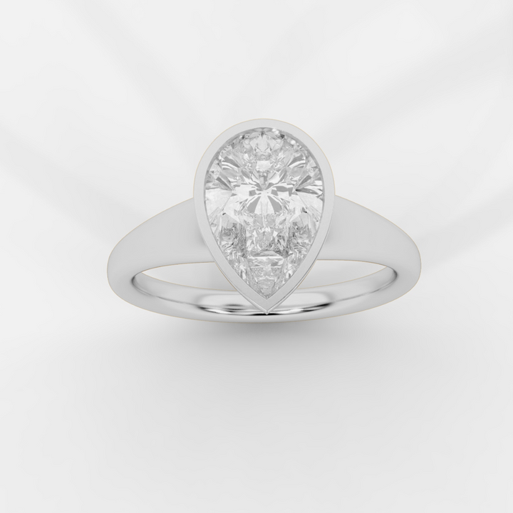 Pear cut in Bezel with Bold Band Ring